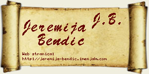 Jeremija Bendić vizit kartica
